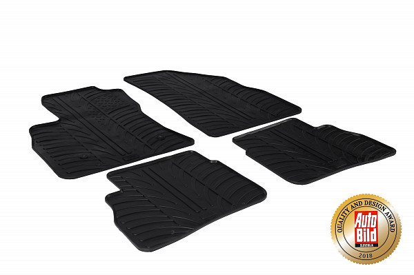 Custom Fit Rubber Floor Mats Compatible With Fiat Doblo  02.2010-08.2019 4 Pcs Set, With Raised Edge, Award Winning Design, Black Colour, Precision-Fit Rubber Car Mats