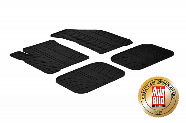 Custom Fit Rubber Floor Mats Compatible With Fiat Freemont 09.2011-07.2016 2 Pcs Set, With Raised Edge, Award Winning Design, Black Colour, Precision-Fit Rubber Car Mats