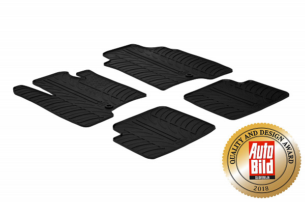 Custom Fit Rubber Floor Mats Compatible With Fiat Panda Classic & Panda 4x4 02.2012-03.2013 2 Pcs Set, With Raised Edge, Award Winning Design, Black Colour, Precision-Fit Rubber Car Mats