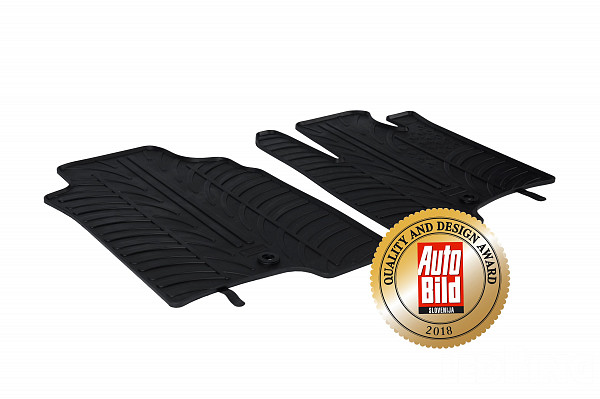 Design Gummi Fußmatten passend für Fiat Panda Classic Van Kastenwagen BJ. 02.2012-03.2013 2 tlg mit erhöhtem Rand Farbe Schwarz Gummimatten Automatten passgenau