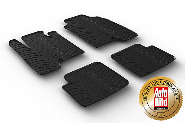 Custom Fit Rubber Floor Mats Compatible With Fiat Panda, Panda Cross, Panda 4x4, Panda Trekking 03.2012-> 4 Pcs Set, With Raised Edge, Award Winning Design, Black Colour, Precision-Fit Rubber Car Mats