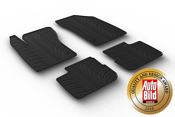 Custom Fit Rubber Floor Mats Compatible With Fiat Tipo Limousine (Limousine) 03.2016-11.2020 4 Pcs Set, With Raised Edge, Award Winning Design, Black Colour, Precision-Fit Rubber Car Mats