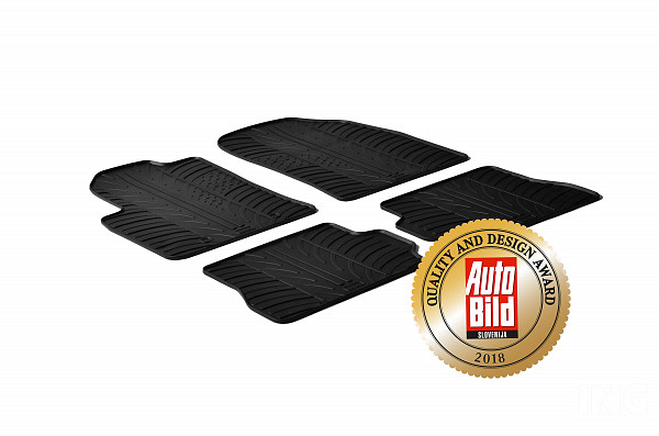 Custom Fit Rubber Floor Mats Compatible With Ford Fiesta & Fiesta ST 11.2001-10.2008 4 Pcs Set, With Raised Edge, Award Winning Design, Black Colour, Precision-Fit Rubber Car Mats
