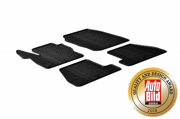 Custom Fit Rubber Floor Mats Compatible With Ford Focus Hatchback & Focus Turnier (Estate), ST 03.2011-09.2014 4 Pcs Set, With Raised Edge, Award Winning Design, Black Colour, Precision-Fit Rubber Car Mats