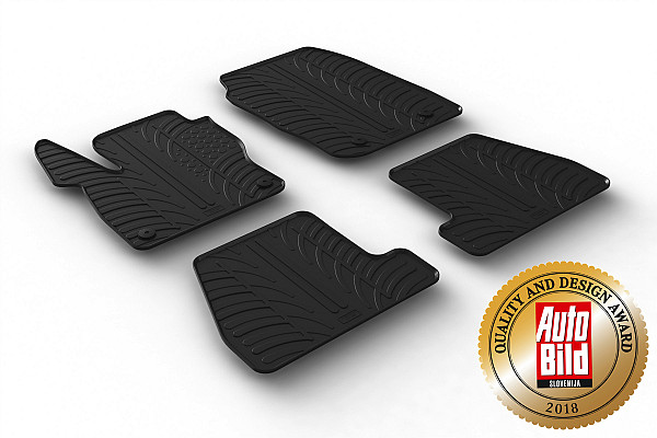 Custom Fit Rubber Floor Mats Compatible With Ford Focus Turnier (Estate) & ST Turnier 10.2014-08.2018 4 Pcs Set, With Raised Edge, Award Winning Design, Black Colour, Precision-Fit Rubber Car Mats