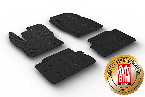 Custom Fit Rubber Floor Mats Compatible With Ford Kuga 02.2017-04.2020 4 Pcs Set, With Raised Edge, Award Winning Design, Black Colour, Precision-Fit Rubber Car Mats