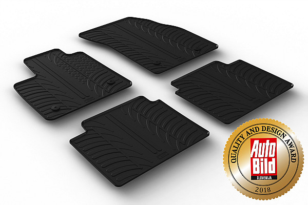 Custom Fit Rubber Floor Mats Compatible With Ford Focus, Focus Active, Focus ST, Hatchback 09.2018-> 4 Pcs Set, With Raised Edge, Award Winning Design, Black Colour, Precision-Fit Rubber Car Mats