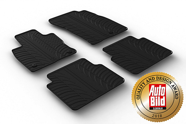 Custom Fit Rubber Floor Mats Compatible With Ford Kuga 03.2020-> 4 Pcs Set, With Raised Edge, Award Winning Design, Black Colour, Precision-Fit Rubber Car Mats