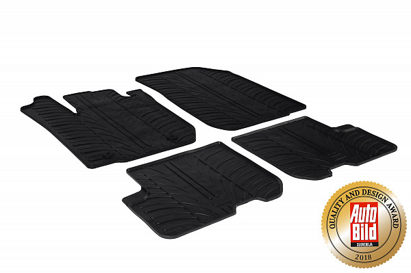 Custom Fit Rubber Floor Mats Compatible With Dacia Logan & Logan Stepway 06.2013-09.2020 4 Pcs Set, With Raised Edge, Award Winning Design, Black Colour, Precision-Fit Rubber Car Mats