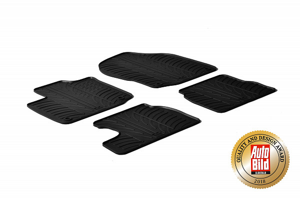 Custom Fit Rubber Floor Mats Compatible With Honda Civic With Petrol Engine 01.2012-06.2017 5 Pcs Set, With Raised Edge, Award Winning Design, Black Colour, Precision-Fit Rubber Car Mats