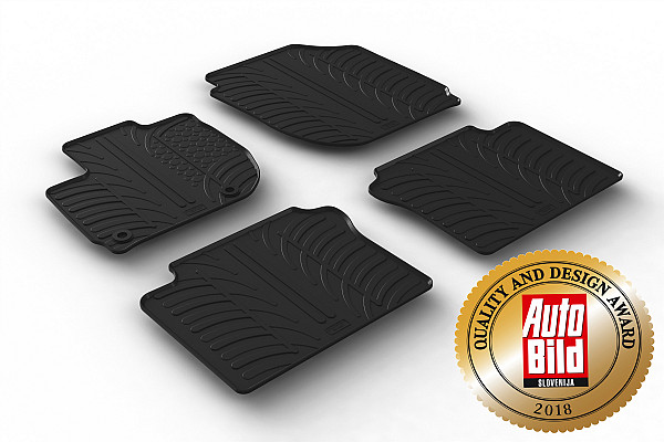Custom Fit Rubber Floor Mats Compatible With Honda HR-V 09.2015-07.2021 5 Pcs Set, With Raised Edge, Award Winning Design, Black Colour, Precision-Fit Rubber Car Mats