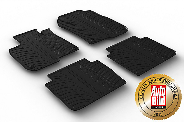 Custom Fit Rubber Floor Mats Compatible With Honda CR-V 10.2018-07.2023 2 Pcs Set, With Raised Edge, Award Winning Design, Black Colour, Precision-Fit Rubber Car Mats