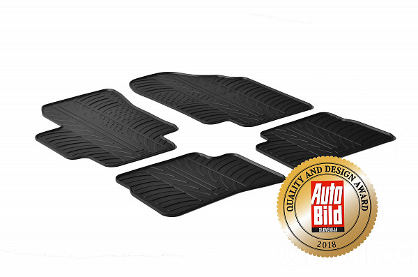 Custom Fit Rubber Floor Mats Compatible With Hyundai Accent 06.2006-10.2008 4 Pcs Set, With Raised Edge, Award Winning Design, Black Colour, Precision-Fit Rubber Car Mats