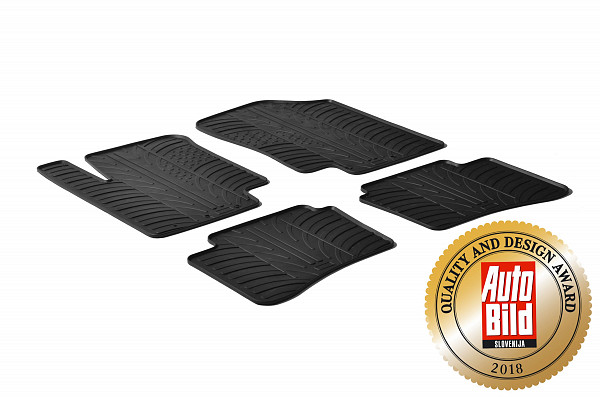 Custom Fit Rubber Floor Mats Compatible With Hyundai i20 02.2009-11.2014 4 Pcs Set, With Raised Edge, Award Winning Design, Black Colour, Precision-Fit Rubber Car Mats