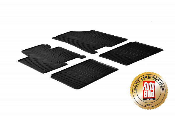 Custom Fit Rubber Floor Mats Compatible With Hyundai i40 09.2011-07.2019 4 Pcs Set, With Raised Edge, Award Winning Design, Black Colour, Precision-Fit Rubber Car Mats