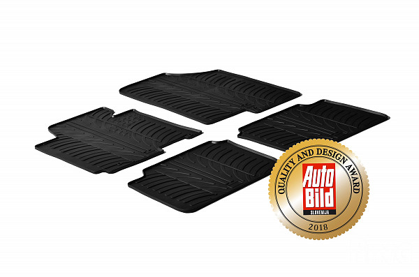 Custom Fit Rubber Floor Mats Compatible With Hyundai Elantra 01.2011-03.2016 4 Pcs Set, With Raised Edge, Award Winning Design, Black Colour, Precision-Fit Rubber Car Mats