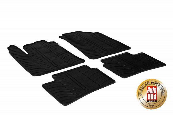 Custom Fit Rubber Floor Mats Compatible With Hyundai i10 11.2013-01.2020 4 Pcs Set, With Raised Edge, Award Winning Design, Black Colour, Precision-Fit Rubber Car Mats