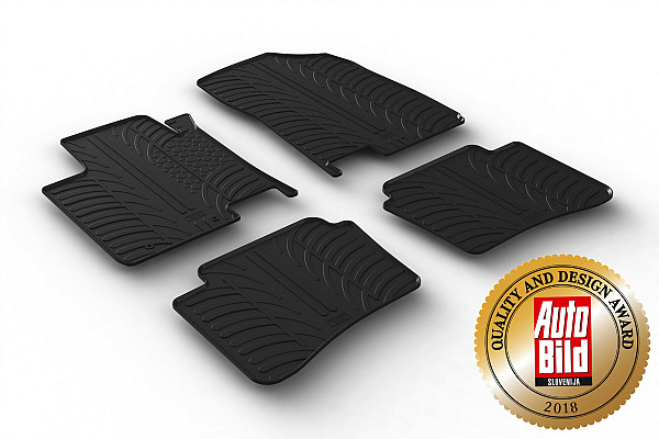 Custom Fit Rubber Floor Mats Compatible With Hyundai i20 & i20 Active 02.2014-08.2020 4 Pcs Set, With Raised Edge, Award Winning Design, Black Colour, Precision-Fit Rubber Car Mats