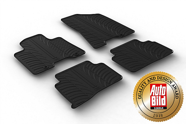 Custom Fit Rubber Floor Mats Compatible With Hyundai Tucson 07.2015-12.2020 4 Pcs Set, With Raised Edge, Award Winning Design, Black Colour, Precision-Fit Rubber Car Mats
