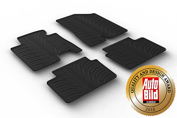 Custom Fit Rubber Floor Mats Compatible With Hyundai i30 & i30 Estate (Facelift) 06.2015-05.2017 4 Pcs Set, With Raised Edge, Award Winning Design, Black Colour, Precision-Fit Rubber Car Mats