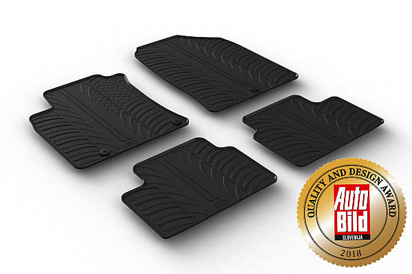 Custom Fit Rubber Floor Mats Compatible With Hyundai i30 & i30 Estate 01.2017-> 4 Pcs Set, With Raised Edge, Award Winning Design, Black Colour, Precision-Fit Rubber Car Mats