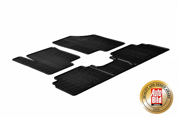 Custom Fit Rubber Floor Mats Compatible With Hyundai ix20 11.2010-07.2019 4 Pcs Set, With Raised Edge, Award Winning Design, Black Colour, Precision-Fit Rubber Car Mats