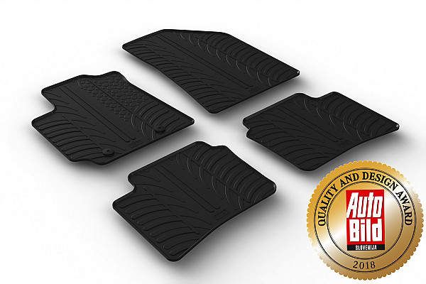 Custom Fit Rubber Floor Mats Compatible With Hyundai i10 02.2020-> 4 Pcs Set, With Raised Edge, Award Winning Design, Black Colour, Precision-Fit Rubber Car Mats