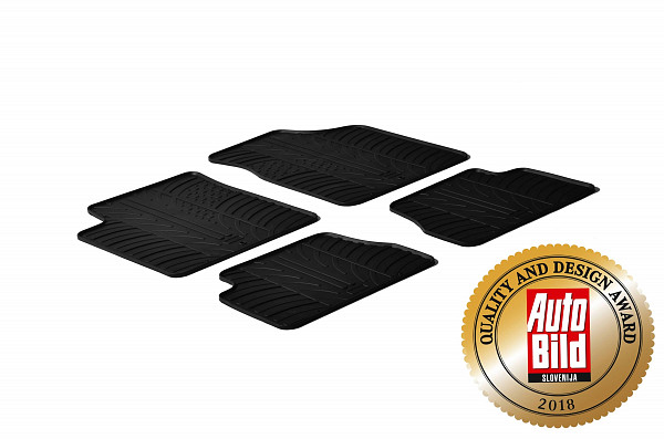 Custom Fit Rubber Floor Mats Compatible With Kia Picanto 04.2004-04.2011 4 Pcs Set, With Raised Edge, Award Winning Design, Black Colour, Precision-Fit Rubber Car Mats