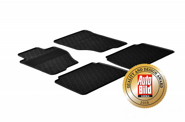 Custom Fit Rubber Floor Mats Compatible With Kia Sorento 09.2002-09.2009 4 Pcs Set, With Raised Edge, Award Winning Design, Black Colour, Precision-Fit Rubber Car Mats