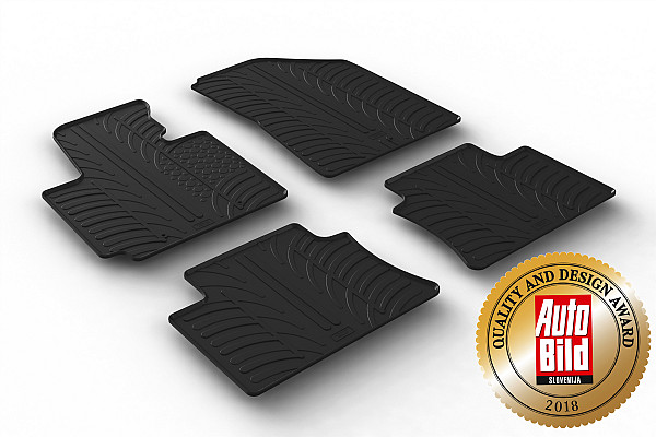Custom Fit Rubber Floor Mats Compatible With Kia Soul 03.2014-03.2019 4 Pcs Set, With Raised Edge, Award Winning Design, Black Colour, Precision-Fit Rubber Car Mats