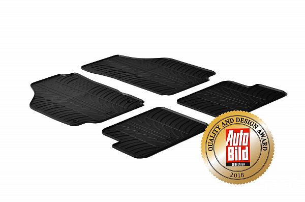Custom Fit Rubber Floor Mats Compatible With Lancia Ypsilon 10.2003-05.2011 4 Pcs Set, With Raised Edge, Award Winning Design, Black Colour, Precision-Fit Rubber Car Mats