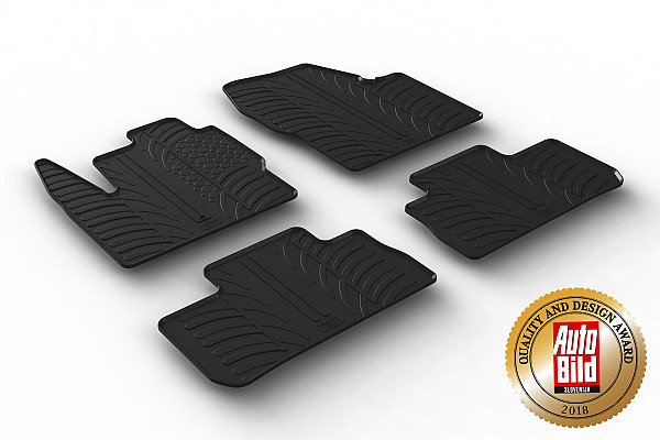 Custom Fit Rubber Floor Mats Compatible With Land Rover Freelander II 03.2007-12.2014 4 Pcs Set, With Raised Edge, Award Winning Design, Black Colour, Precision-Fit Rubber Car Mats