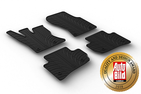 Custom Fit Rubber Floor Mats Compatible With Land Rover Range Rover Velar 07.2017-10.2021 4 Pcs Set, With Raised Edge, Award Winning Design, Black Colour, Precision-Fit Rubber Car Mats