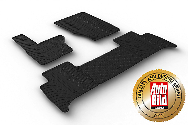 Custom Fit Rubber Floor Mats Compatible With Land Rover Discovery V 03.2017-> 4 Pcs Set, With Raised Edge, Award Winning Design, Black Colour, Precision-Fit Rubber Car Mats