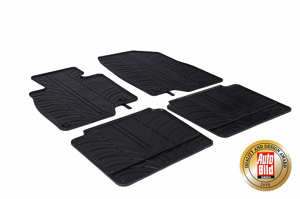 Custom Fit Rubber Floor Mats Compatible With Mazda 6 Limousine & Estate 02.2013-> 4 Pcs Set, With Raised Edge, Award Winning Design, Black Colour, Precision-Fit Rubber Car Mats