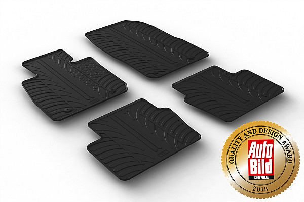 Custom Fit Rubber Floor Mats Compatible With Mazda CX-3 06.2015-06.2018 4 Pcs Set, With Raised Edge, Award Winning Design, Black Colour, Precision-Fit Rubber Car Mats