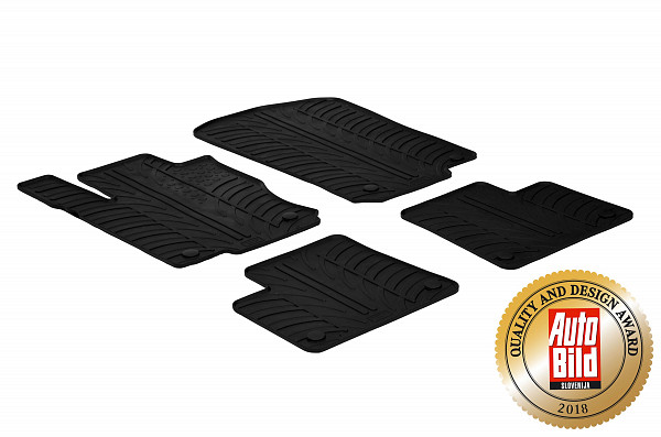 Custom Fit Rubber Floor Mats Compatible With Mercedes Benz ML W166 07.2011-04.2015 4 Pcs Set, With Raised Edge, Award Winning Design, Black Colour, Precision-Fit Rubber Car Mats