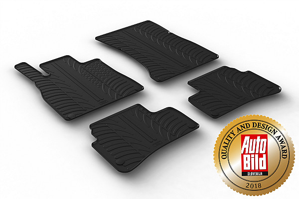 Custom Fit Rubber Floor Mats Compatible With Mercedes Benz S Class W222 05.2013-09.2020 4 Pcs Set, With Raised Edge, Award Winning Design, Black Colour, Precision-Fit Rubber Car Mats