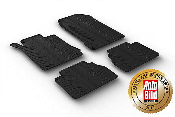 Custom Fit Rubber Floor Mats Compatible With Mercedes Benz E Class W210/S210 05.1995-02.2002 4 Pcs Set, With Raised Edge, Award Winning Design, Black Colour, Precision-Fit Rubber Car Mats