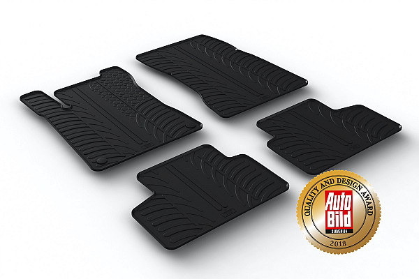 Custom Fit Rubber Floor Mats Compatible With Mercedes Benz GLB X247 12.2019-> 4 Pcs Set, With Raised Edge, Award Winning Design, Black Colour, Precision-Fit Rubber Car Mats