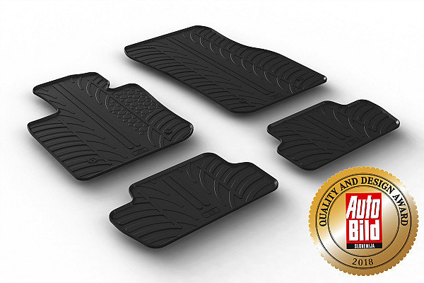 Custom Fit Rubber Floor Mats Compatible With Mini One Cooper Cooper S Cooper D John Cooper Works JCW 3 Door F56 03.2014-> 4 Pcs Set, With Raised Edge, Award Winning Design, Black Colour, Precision-Fit Rubber Car Mats
