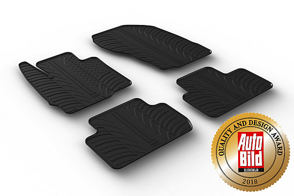Custom Fit Rubber Floor Mats Compatible With Mitsubishi Eclipse Cross 12.2017-> 4 Pcs Set, With Raised Edge, Award Winning Design, Black Colour, Precision-Fit Rubber Car Mats
