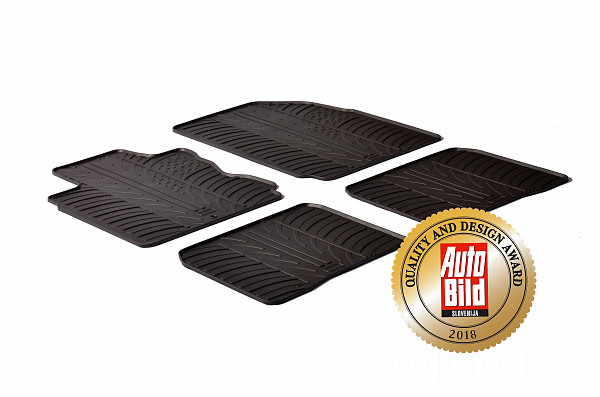Custom Fit Rubber Floor Mats Compatible With Nissan Note 01.2006-08.2013 4 Pcs Set, With Raised Edge, Award Winning Design, Black Colour, Precision-Fit Rubber Car Mats