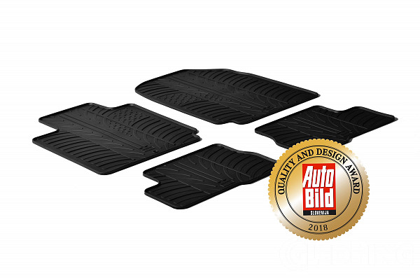 Custom Fit Rubber Floor Mats Compatible With Nissan Micra 01.2003-09.2010 4 Pcs Set, With Raised Edge, Award Winning Design, Black Colour, Precision-Fit Rubber Car Mats