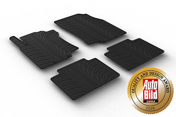 Custom Fit Rubber Floor Mats Compatible With Nissan X-Trail 07.2014-08.2022 4 Pcs Set, With Raised Edge, Award Winning Design, Black Colour, Precision-Fit Rubber Car Mats