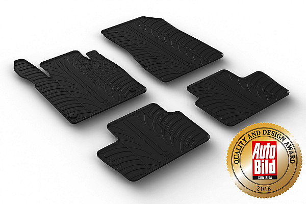 Custom Fit Rubber Floor Mats Compatible With Nissan Juke 12.2019-> 2 Pcs Set, With Raised Edge, Award Winning Design, Black Colour, Precision-Fit Rubber Car Mats