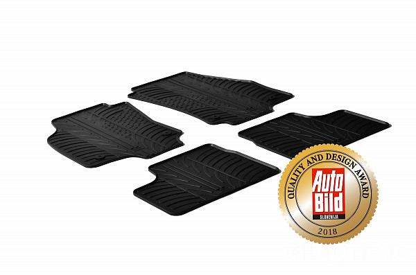 Custom Fit Rubber Floor Mats Compatible With Opel Astra 03.2004-10.2009 4 Pcs Set, With Raised Edge, Award Winning Design, Black Colour, Precision-Fit Rubber Car Mats
