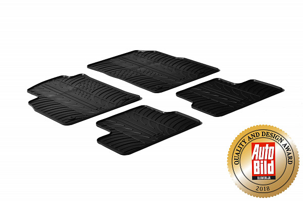 Custom Fit Rubber Floor Mats Compatible With Opel Astra J Hatchback 12.2009-09.2015 4 Pcs Set, With Raised Edge, Award Winning Design, Black Colour, Precision-Fit Rubber Car Mats