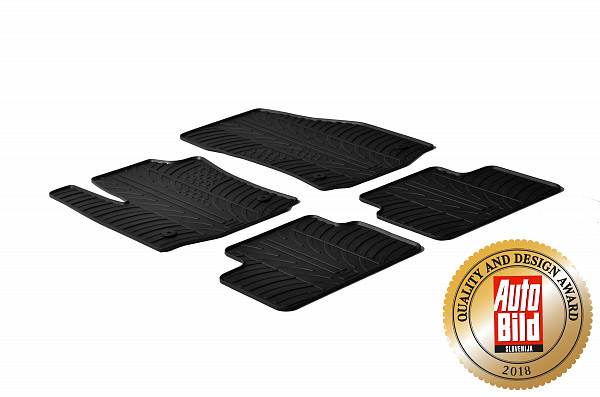 Custom Fit Rubber Floor Mats Compatible With Opel Meriva B 06.2010-07.2017 4 Pcs Set, With Raised Edge, Award Winning Design, Black Colour, Precision-Fit Rubber Car Mats
