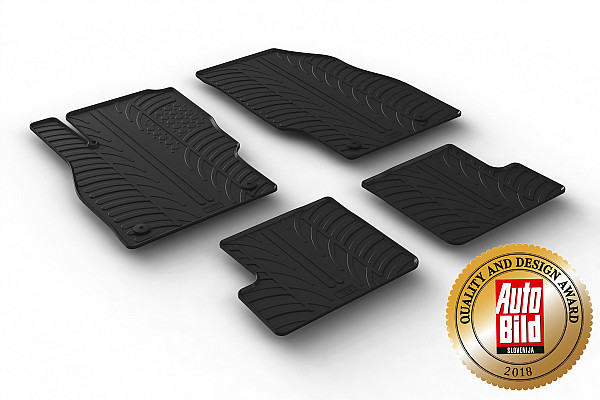 Custom Fit Rubber Floor Mats Compatible With Opel Adam 01.2013-05.2019 4 Pcs Set, With Raised Edge, Award Winning Design, Black Colour, Precision-Fit Rubber Car Mats